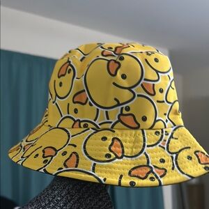 Yellow Duck Pattern Bucket Hat NWOT